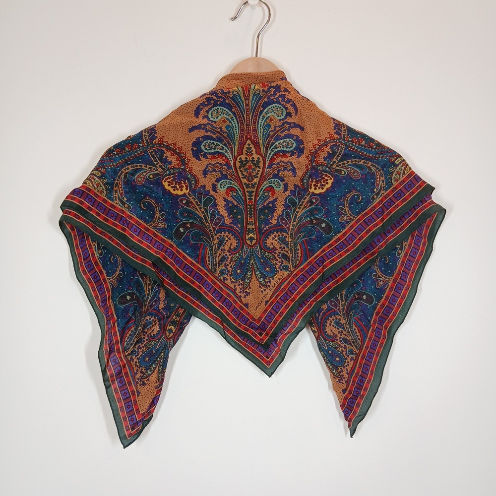 Adrienne Vittadini Scarf Womens OS Multi Sheer Paisley Square Wrap Accessory